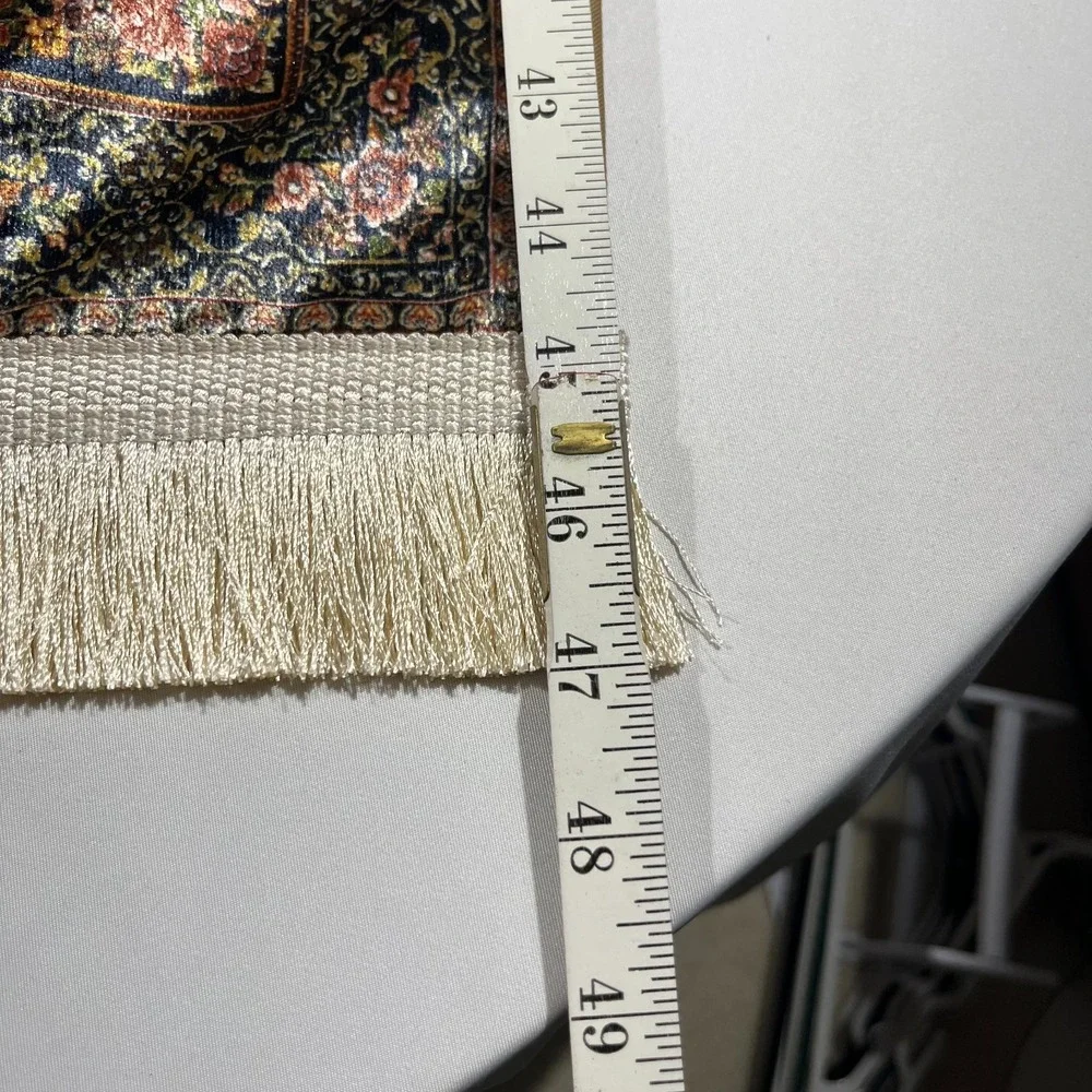 Vintage Style Medallion Rug Runner Fringed 27x47 Bohemian Turkish Decor